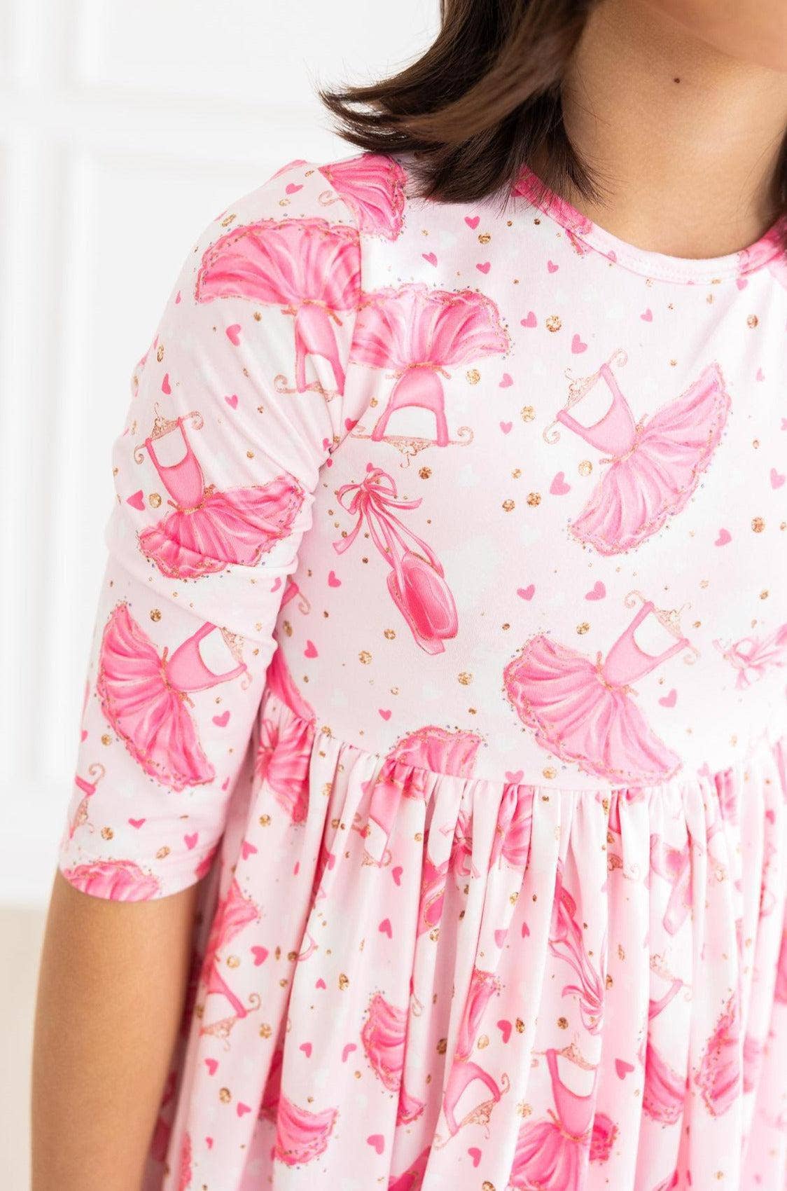 Mila & Rose - Wholesale Dress - Kids - Pirouette 3/4 Sleeve Pocket Twirl Dress1