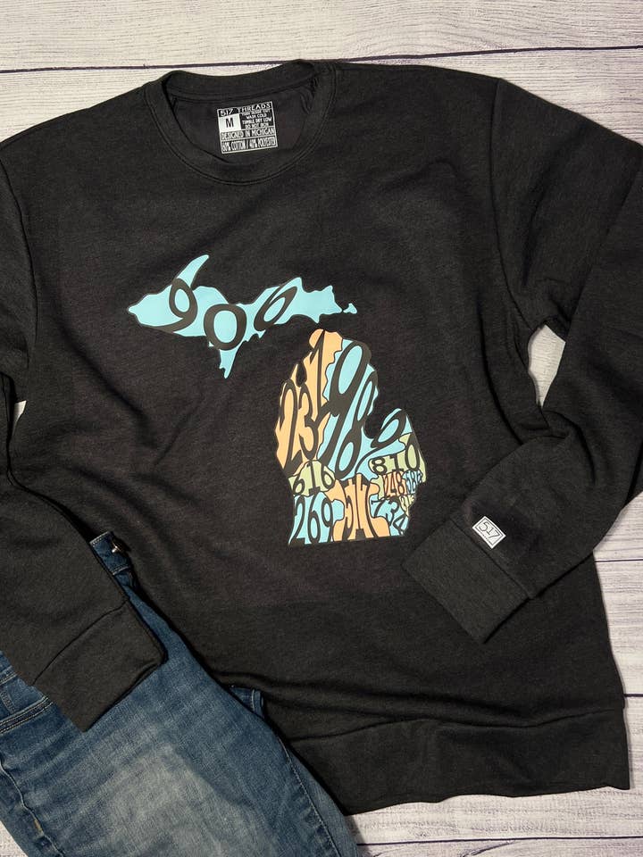 Area Codes Crewneck Sweatshirt for wholesale by 517 Threads
