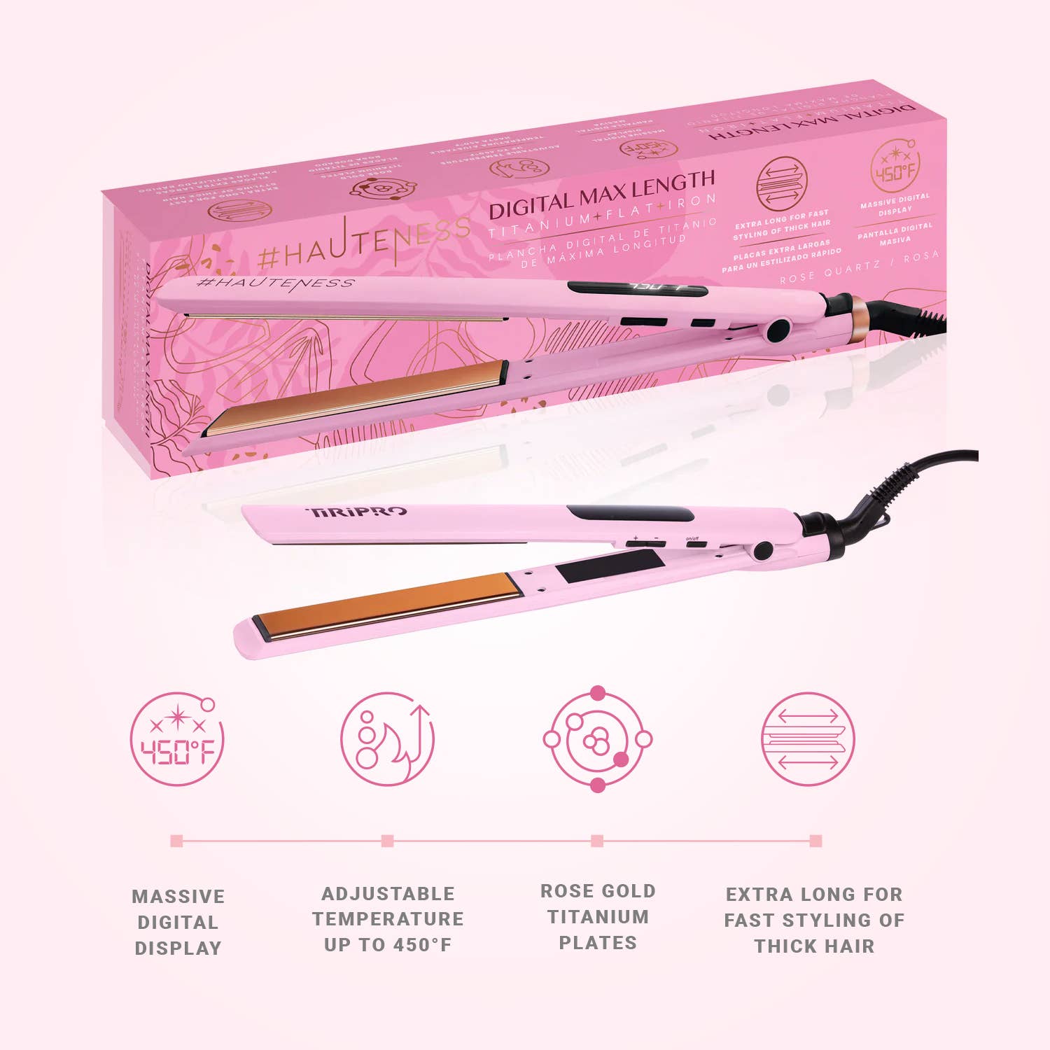 Glister - Wholesale Straightener/Flat Iron - Digital "Max Length" 1" Flat Iron2