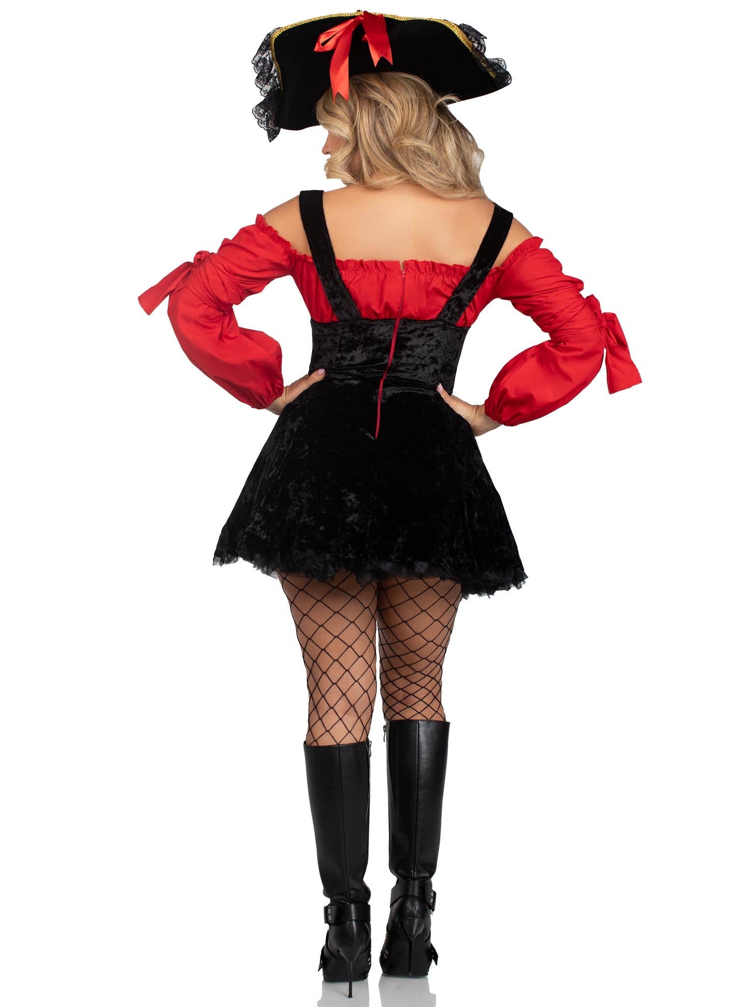 Red Black Vixen Pirate Wench Costume for wholesale on Faire4