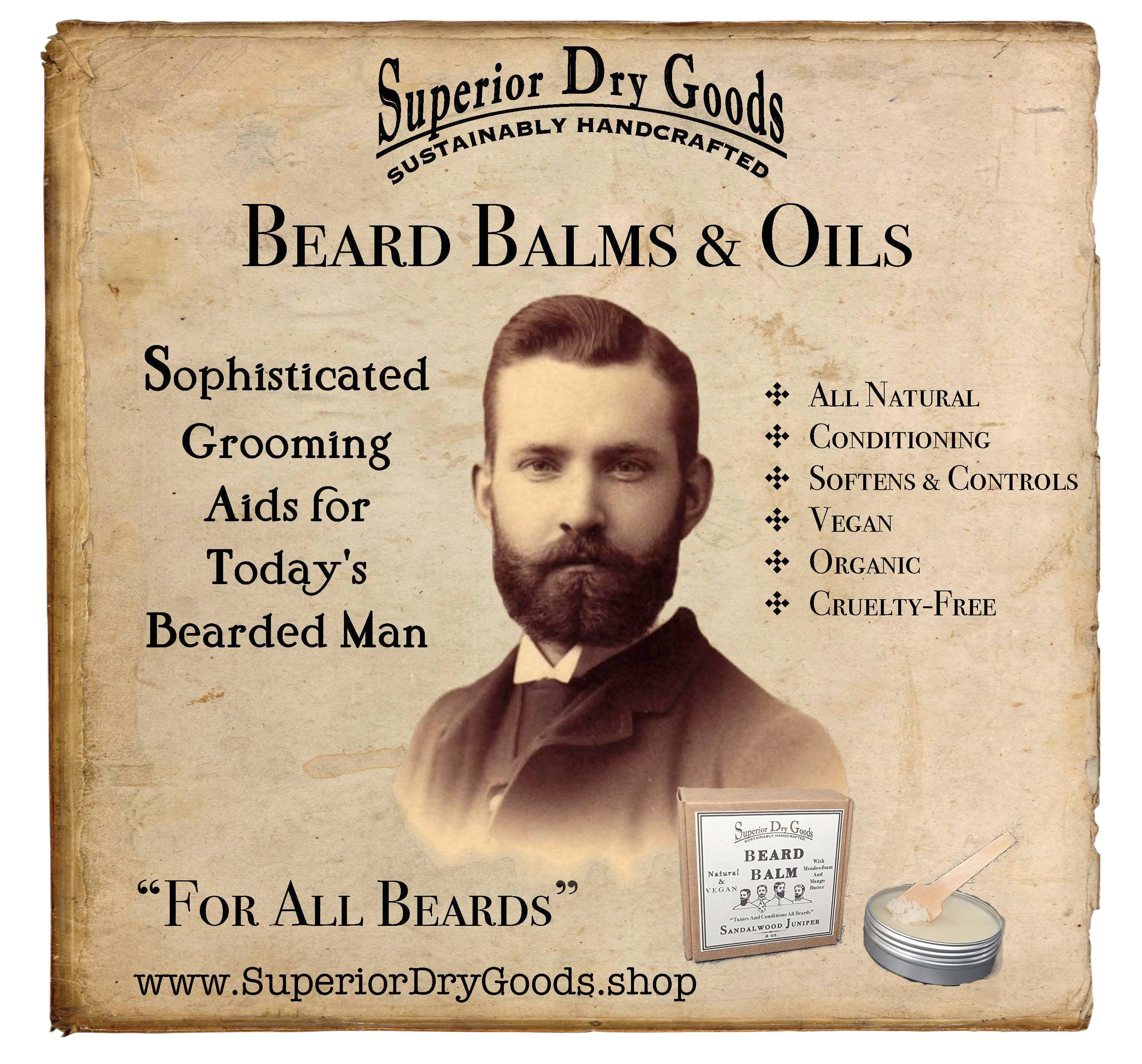 Superior Dry Goods - Wholesale Beard Styling Product - Vegan Sandalwood Juniper Beard Balm | All Natural4