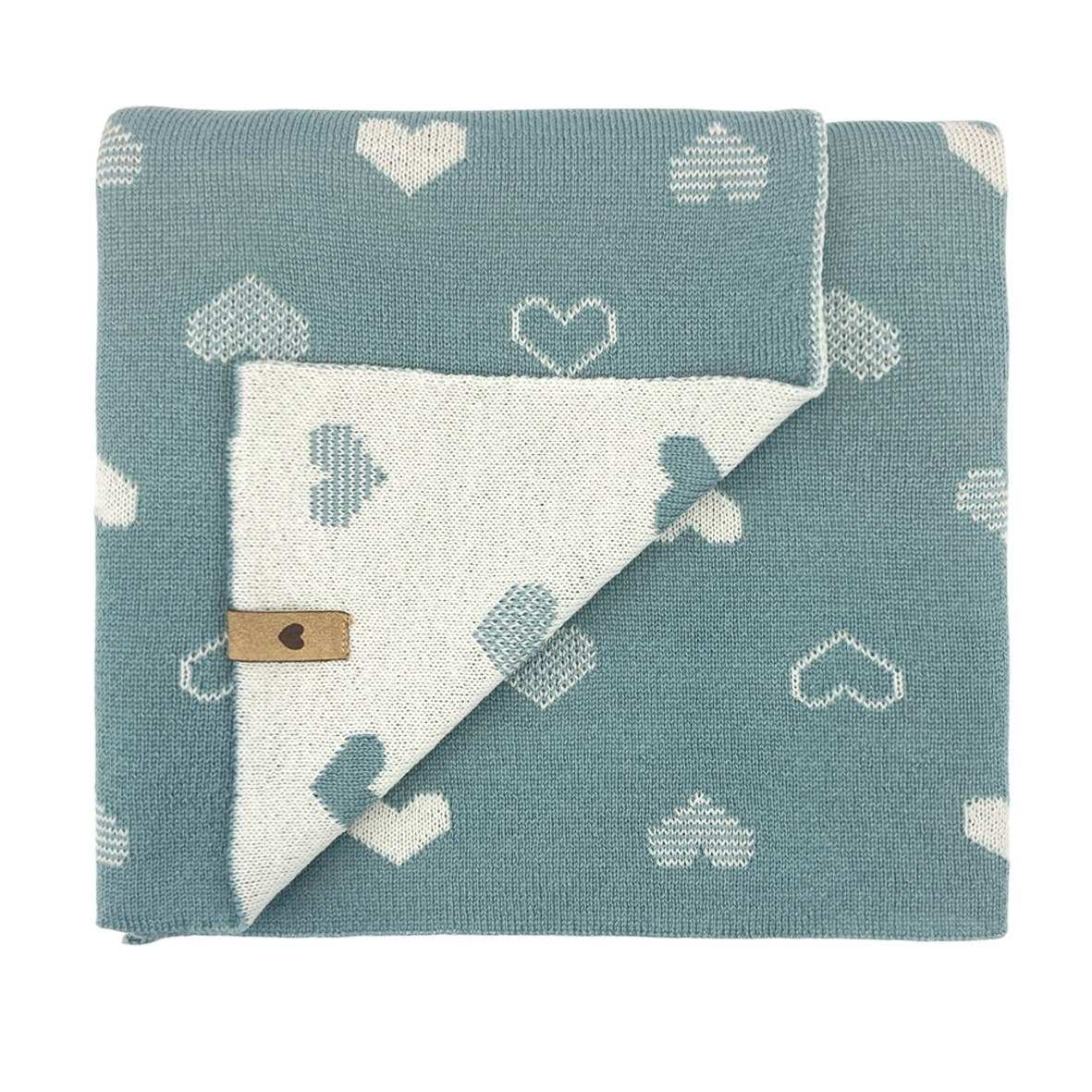 ALIAP - Wholesale Bedding Blanket - Kids & Baby - 100% Merino Wool Blanket Jacquard Heart Knit 5018W1