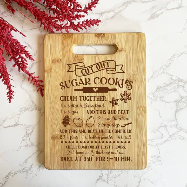 Cutting Board- Sugar Cookie Recipe for wholesale by Ginger Squared