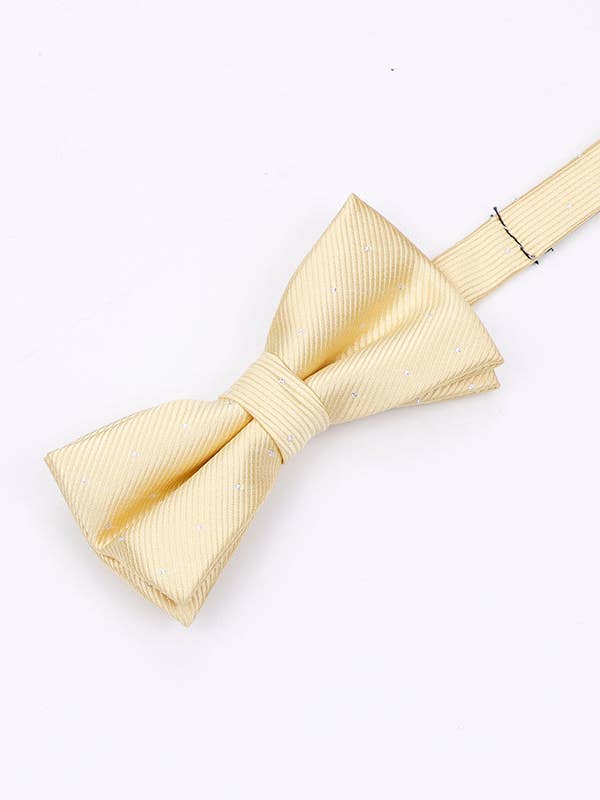 Gelbe Kinderfliege Nr. 2 mit Punkten aus Polyester „Georges“ für den Großhandel von Unipap's