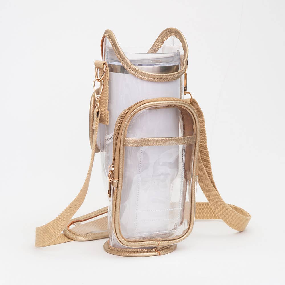 Sensibling Corp. - Vente Sac à bandoulière – femme - Sac bandoulière porte-gobelet transparent14