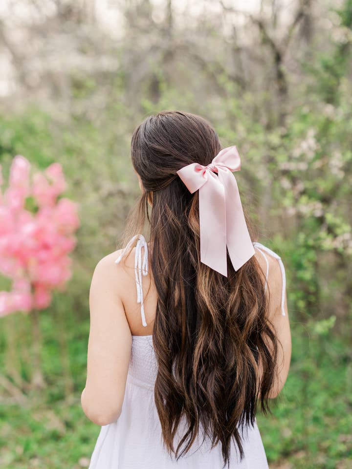 Wide Satin Hair Bow Barrette for Women | Wren Bow for wholesale by Grace & Grandeur