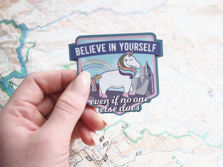 Sentinel Supply - Wholesale Sticker - Believe in Yourself Cute Rainbow Unicorn Sticker7