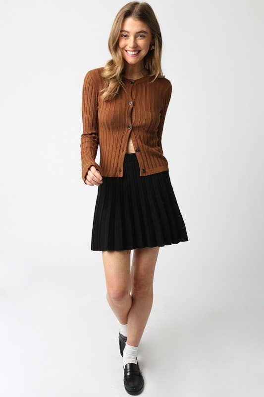 Olivaceous – Top de malha - Mulher por atacado – Top de Malha com Botões Haley22