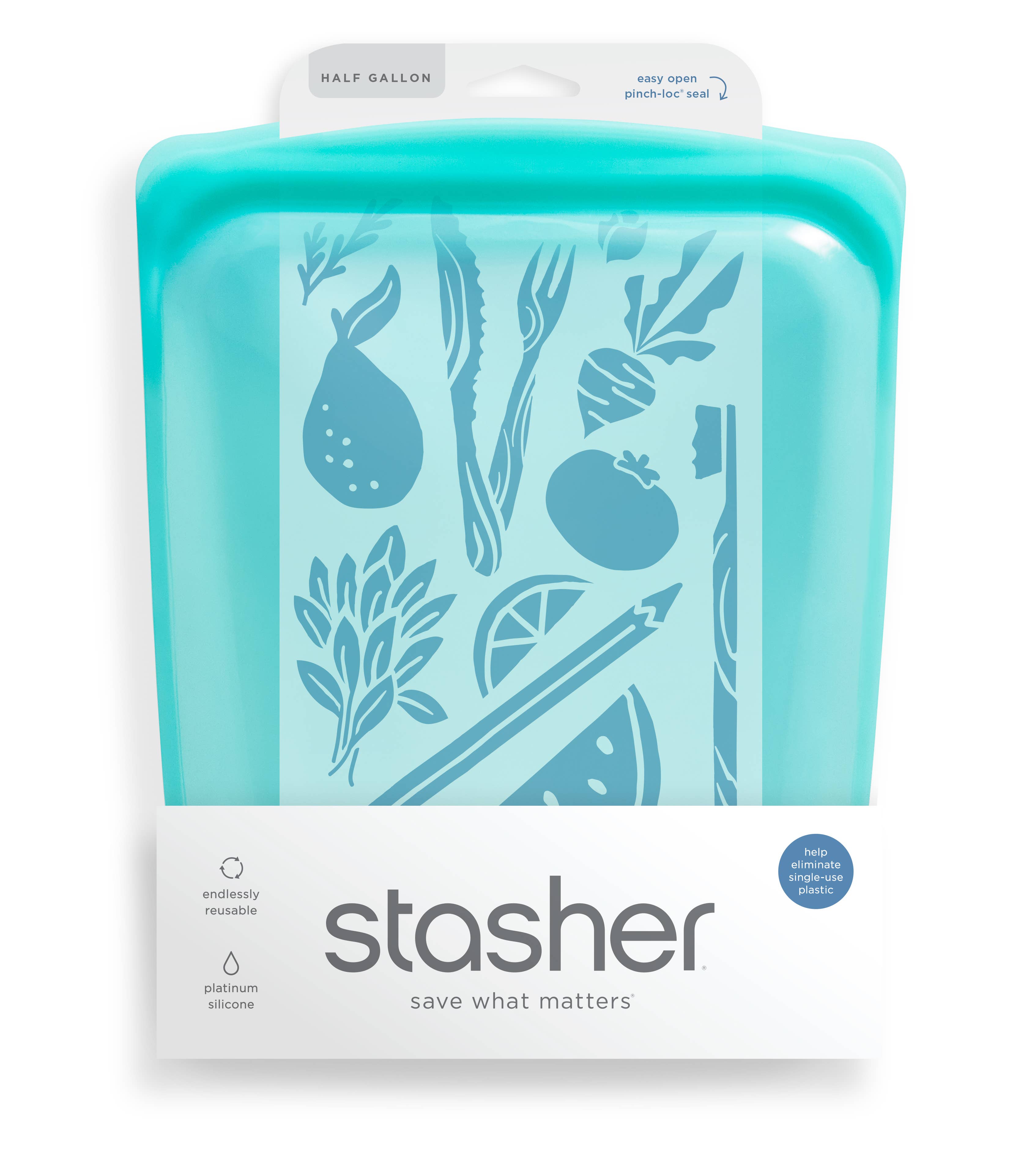 Stasher - Wholesale Food Storage Wrap/Bag - Half Gallon: Aqua1