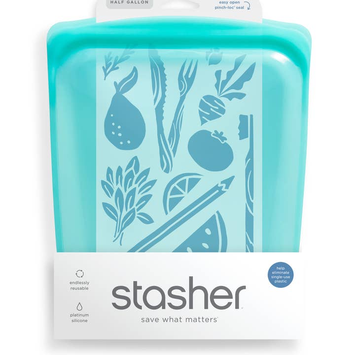 Stasher - Wholesale Food Storage Wrap/Bag - Half Gallon: Aqua1