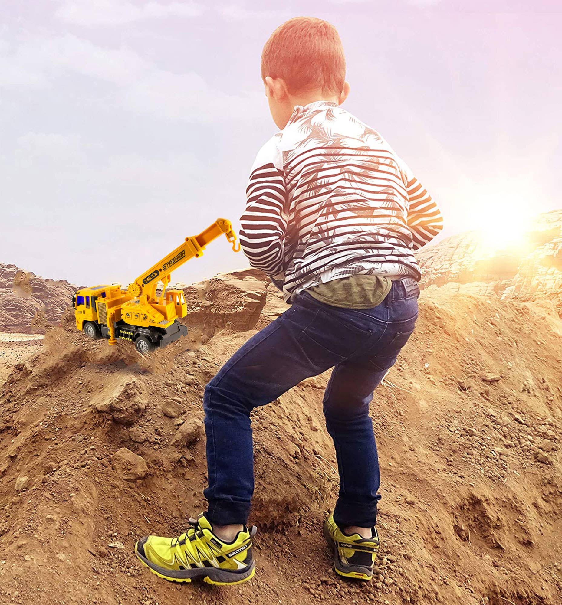 Toyventures – wholesale Leksaksbil/Lastbil - Barn – Fjärrkontroll RC Bygg Fordon Uppladdningsbart Batteri12