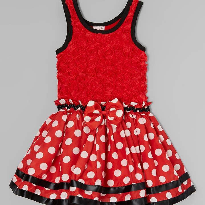 Robe à pois blancs et roses rouges pour la vente par Wenchoice