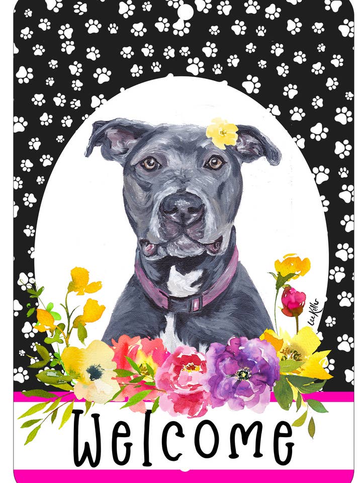 Pit Bull Blue - HHP Outdoor Aluminum Sign for wholesale by Best of Breed Products