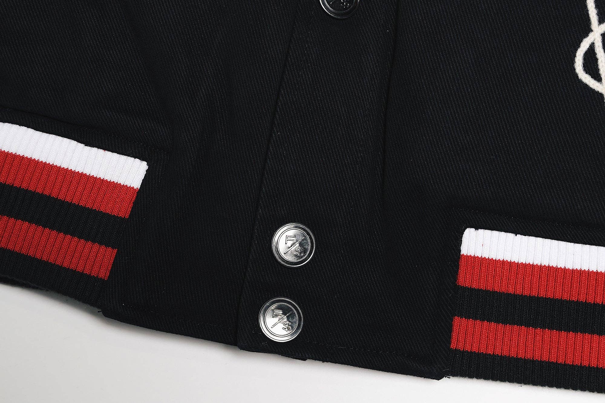 Denim Manifest Varsity Jacket (Black) for wholesale on Faire3