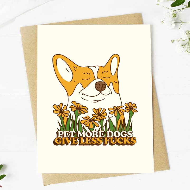 Big Moods - Wholesale Everyday Greeting Card - "Pet More Dogs - Give Less Fuc*s" Greeting Card4