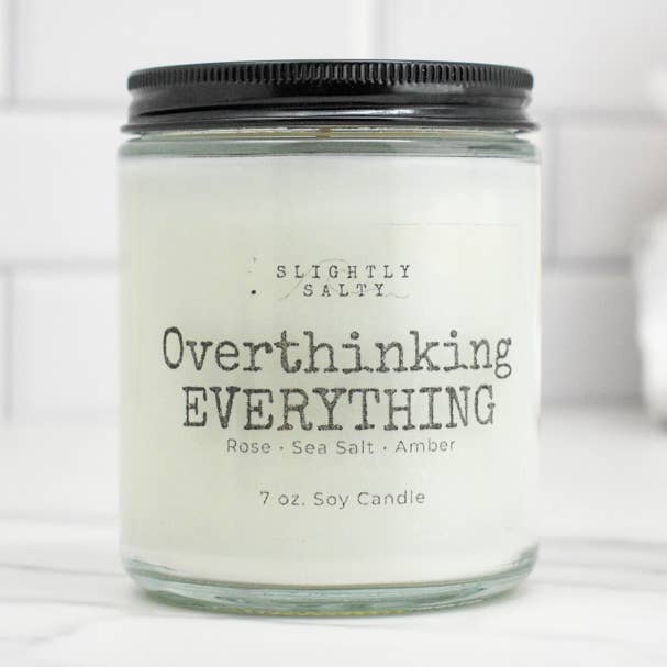 Overthinking Everything – Rose + Sea Salt Soy Candle for wholesale by Slightly Salty