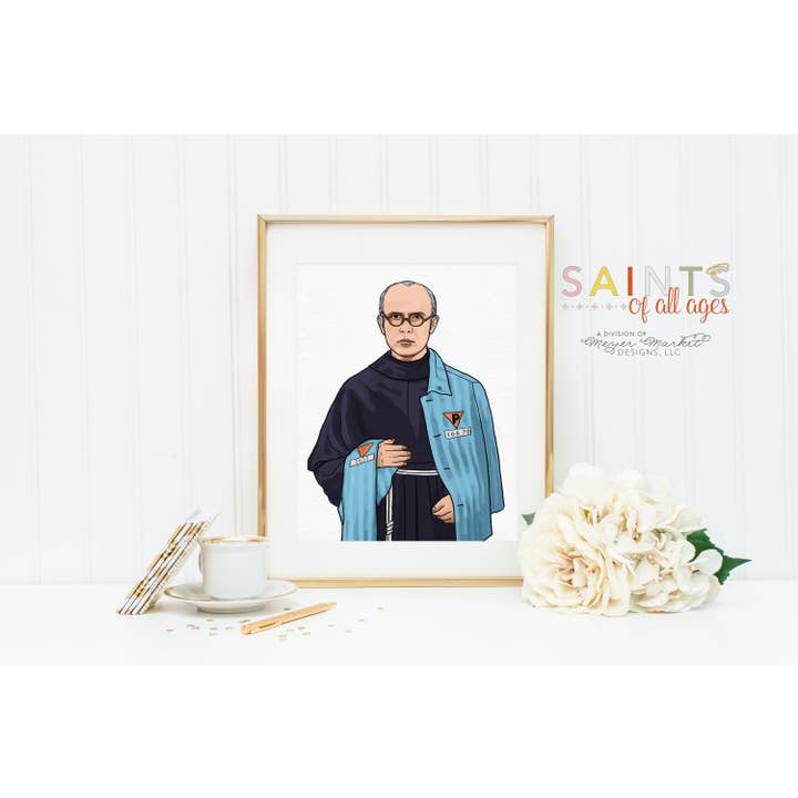 Meyer Market Designs - Wholesale Art Print - Saint Maximilian Kolbe poster print. St. Maximilian Portrait Print. First Communion. Prayer Poster. Catholic Poster. Baptism Gift