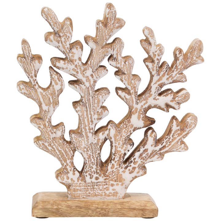 8.5" Tall Whitewash Coral Nautical Décor for wholesale by Boston International