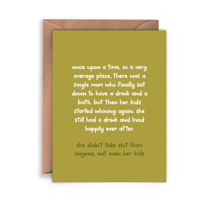 Carte de vœux Single Mom Drink pour la vente par Twentysome Design