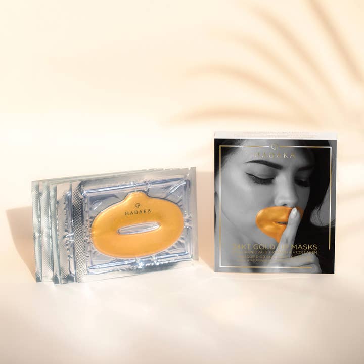 Hadaka Beauty – wholesale Lip treatment/mask – 24KT Gold Lip Mask- Pak/5. Hydrating & Brightening HA+VitA