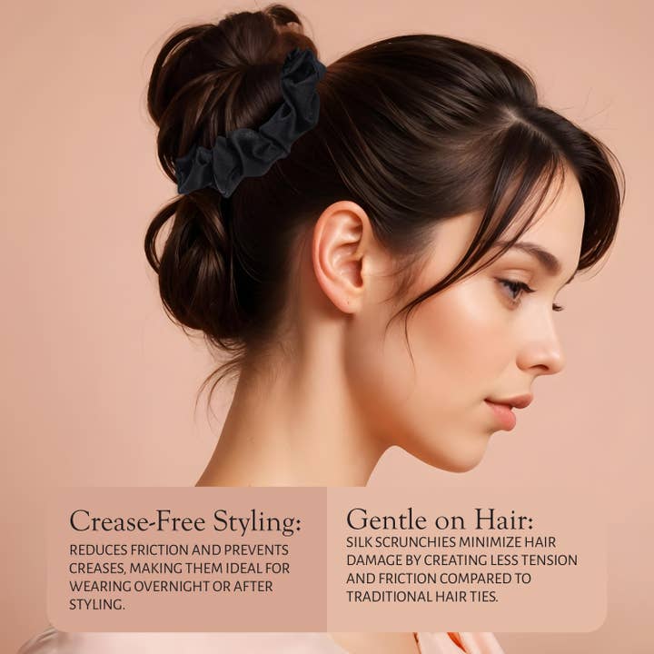 Market Fresh Beauty - Wholesale Scrunchie - Women's - Market Fresh Beauty Silk Hair Scrunchies, 3 Pack - Large2