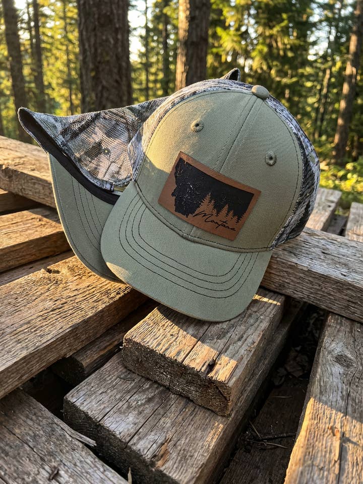 Green Treeline State Snapback for wholesale by BRIARANDSPHINX