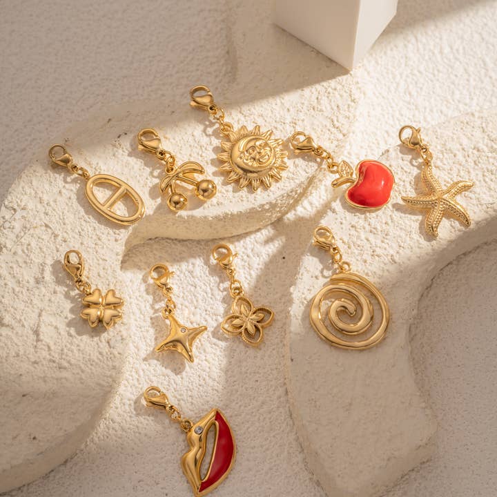 Set of 10 trendy gold stainless steel pendant charms and other Purchase Wholesale jewelry clasps. Free Returns & Net 60 Terms on Faire trending on Faire.