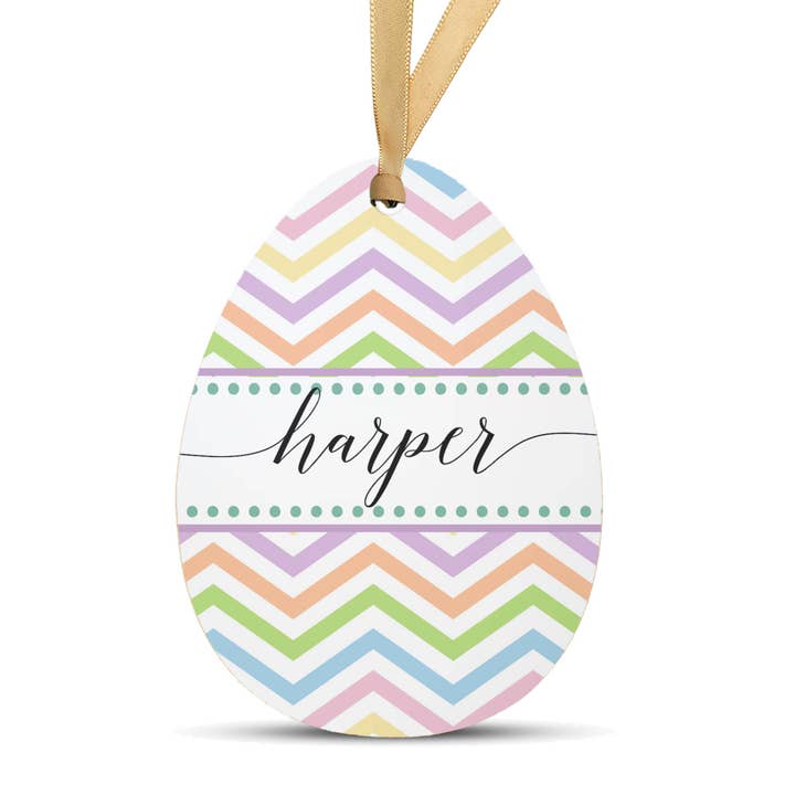 Personalized Easter Basket Name Tag | Chevron for wholesale by Etchey