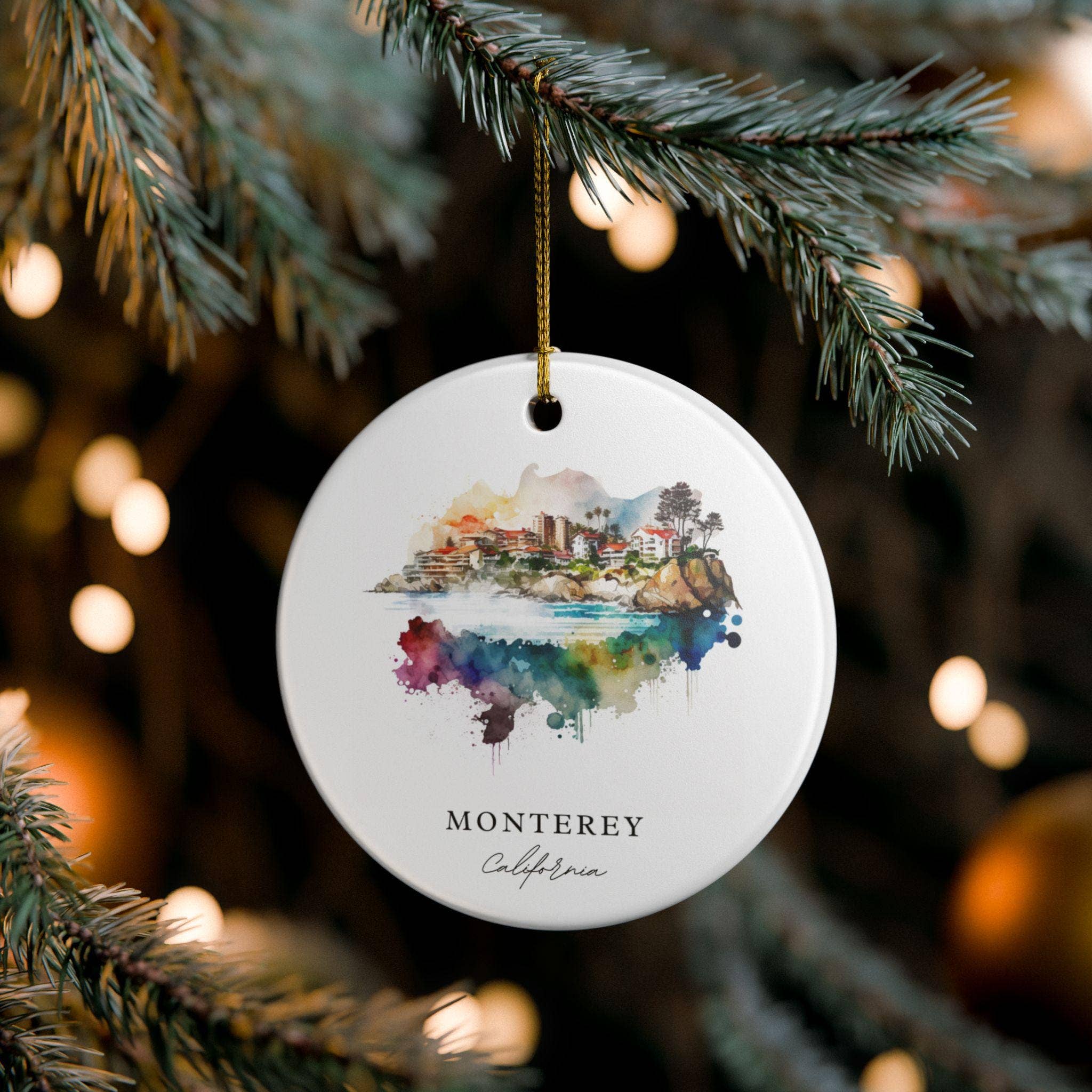 Premium Travel Art - Wholesale Ornament - Monterey California Ornament: Unique Monterey Souvenir, Monterey Xmas Decor, and Authentic Monterey CA Gift0