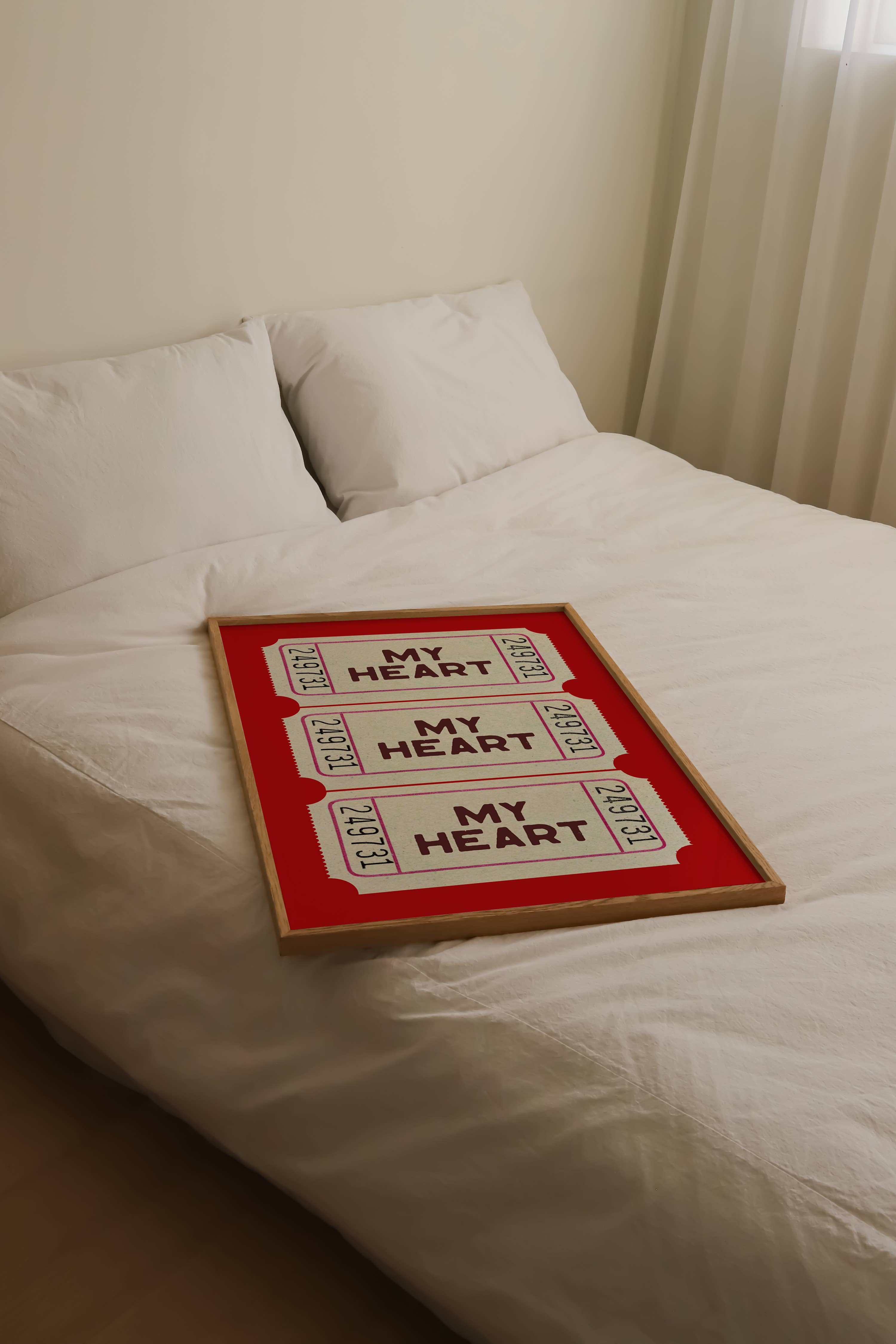 KIKIANDNIM - Wholesale Art Print - Valentine's Day Wall Art Print | Heart Ticket | Home Decor3