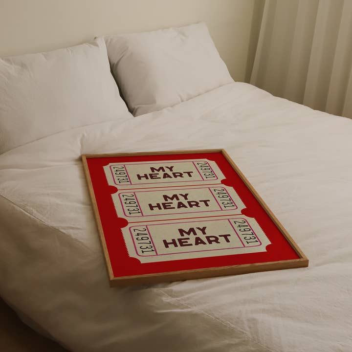 KIKIANDNIM - Wholesale Art Print - Valentine's Day Wall Art Print | Heart Ticket | Home Decor3
