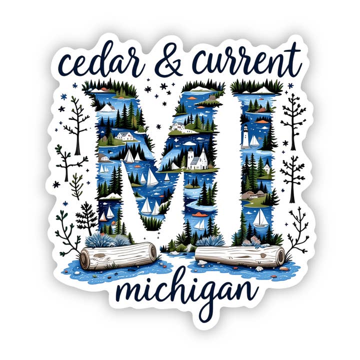Michigan Lake Sticker | Michigan Waterproof Sticker | Decal for wholesale by PiggyPrintStickers