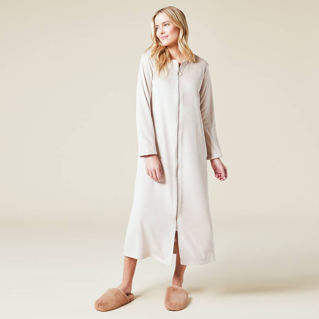 Softies - Vendita all'ingrosso Vestaglia - Donna - Vestaglia da donna Serenity con zip e scollo a cuore13