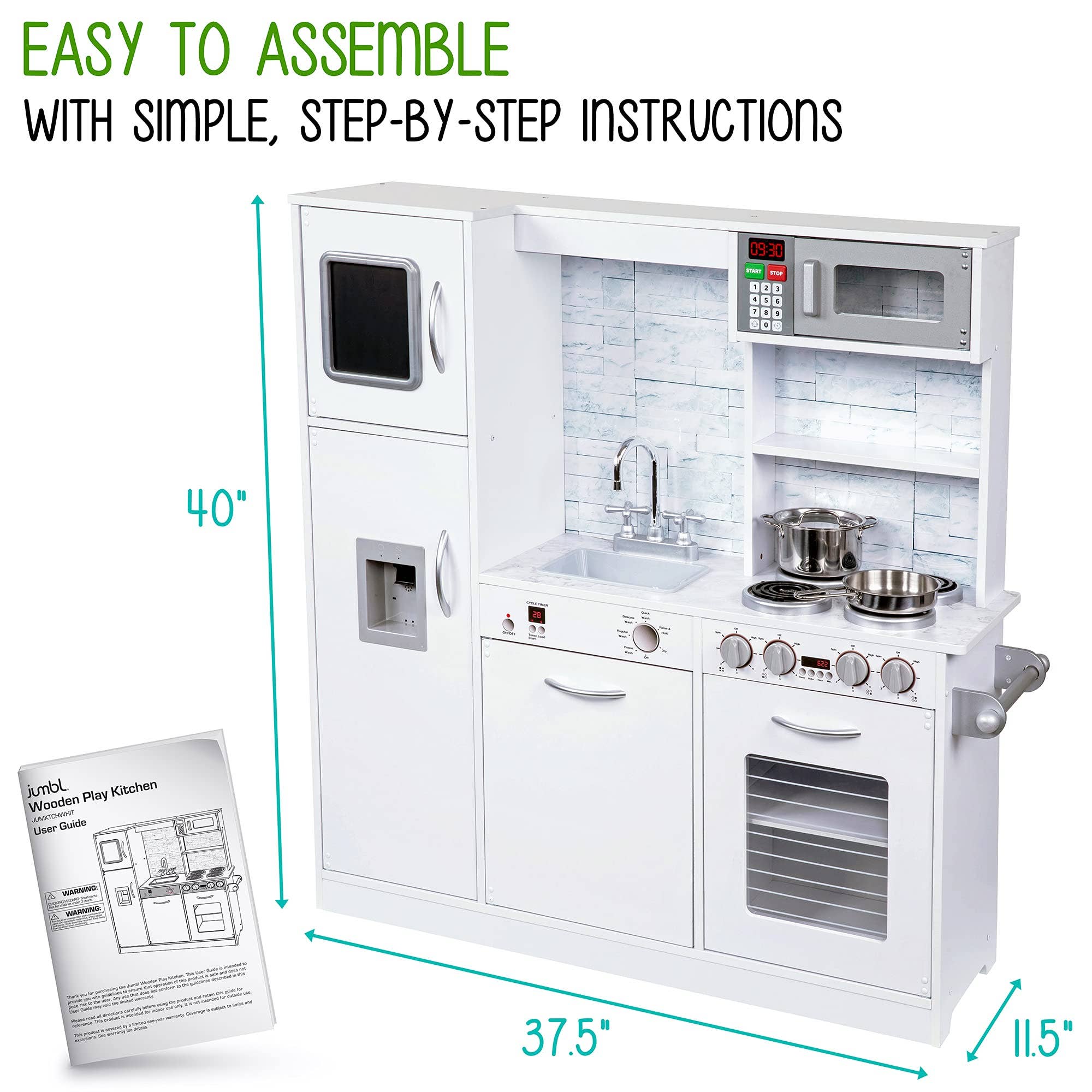 Jumbl - Wholesale Toy Set - Kids - Kids Play Kitchen Set, Wooden Kitchen Playset W/Accesories9