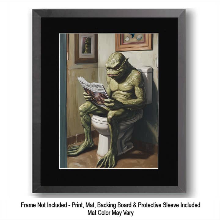 Mowbi - Wholesale Art Print - Creature From The Black Lagoon Private Time - Monster Art Prints – 8″x10″ Artwork for 11″x14″ Frame1