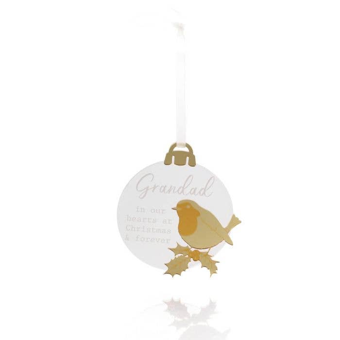 Langs - Wholesale Christmas decoration - With Love at Christmas Acrylic Bauble Grandad Hanger With Gold Detail0