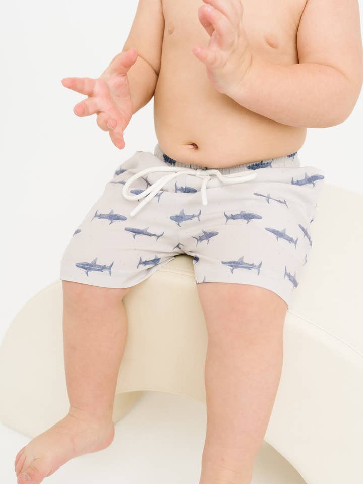 Little One Shop - Wholesale Clothing Set - Baby - Mini Shark Swim Trunks