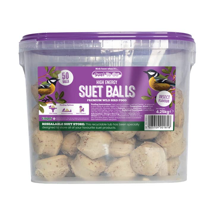 Suet To Go Suet Balls 50pk Tub - Insect | Wild Bird Food for wholesale by Natures Grub