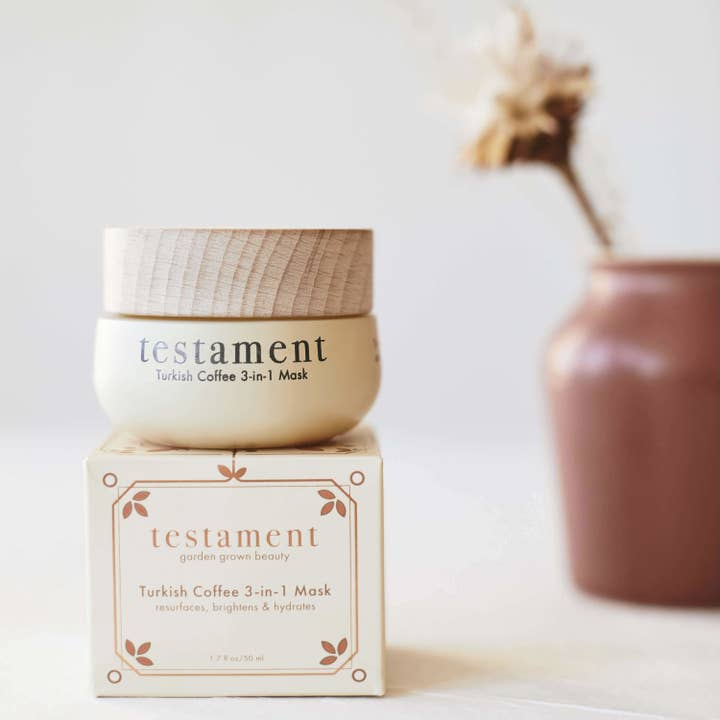 Masque 3-en-1 au café turc pour la vente par Testament Beauty