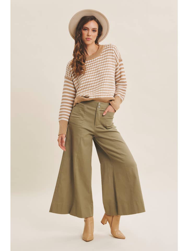 in february - Vente Jean – femme - PANTALON COURT À JAMBES LARGES ET TAILLE HAUTE EXTENSIBLE20