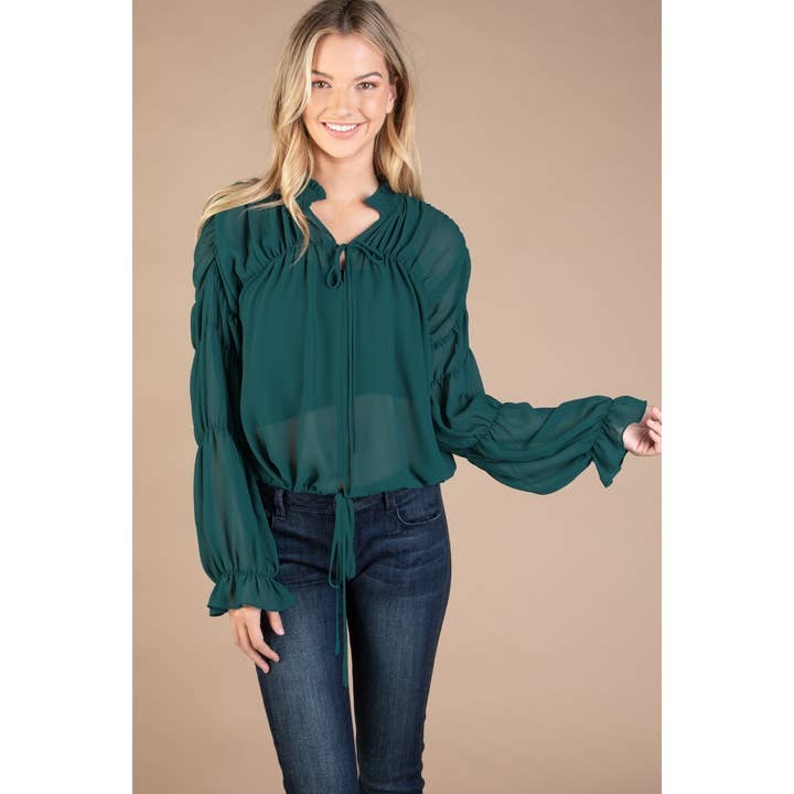 Naked Zebra Rack - Wholesale Blouse - Women's - Shirred Peasant Blouse8