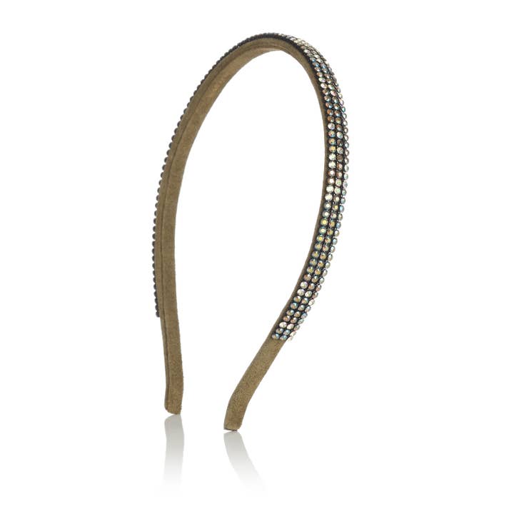 Cerchietto in pelle e cristalli Swarovski® TWIST per la vendita all'ingrosso da parte di Valérie Valentine