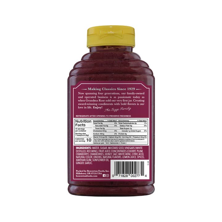 Beaverton Foods - Wholesale Mustard - Beaver Brand Cranberry Mustard 13oz1