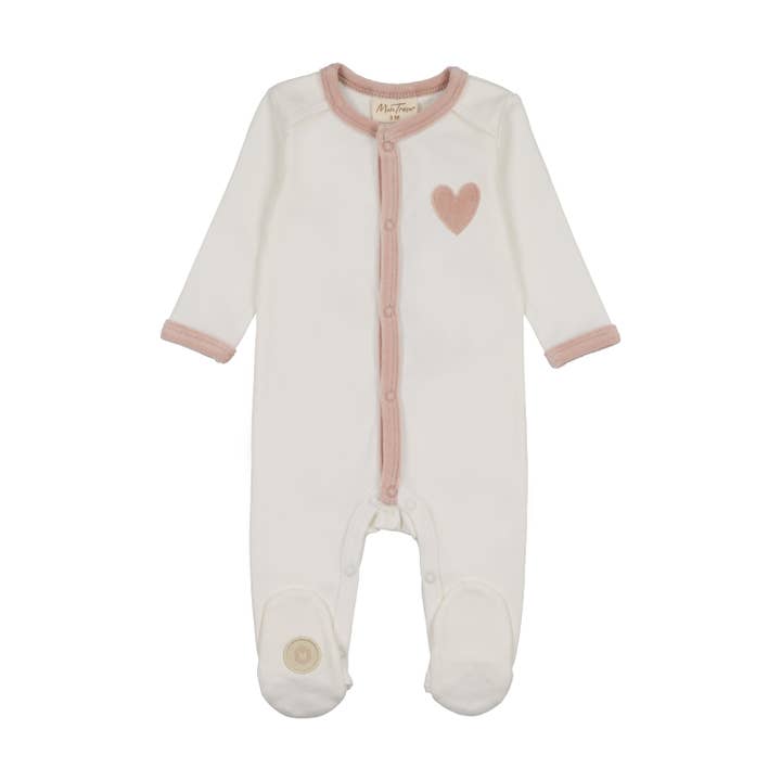 Hjerte-Patch Velour Foddragt for engroshandel hos Mon Tresor Bebe