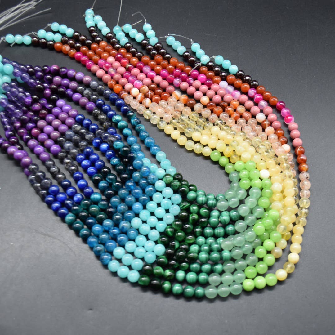 Oriental Direct Craft Supplies - Wholesale Beads - Mixed Gemstone 6mm/8mm Beads 14'' Strand for Jewelry Making0