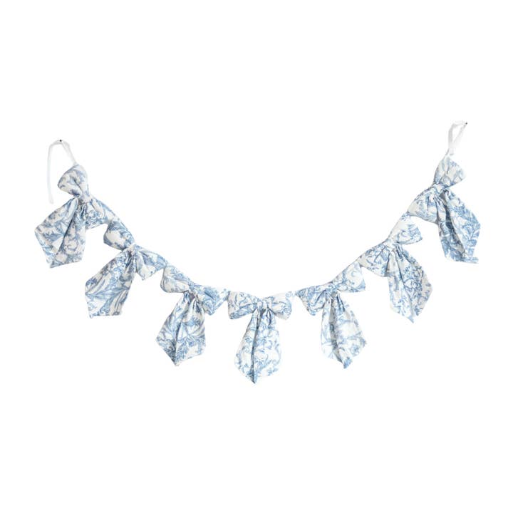 Luxe B Co - Wholesale Bunting/Garland - Baby Blue Toile Bow Garland3