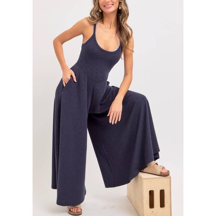 Mono de una pieza con silueta de pierna ancha de jersey 886 para venta al por mayor de Coloring You