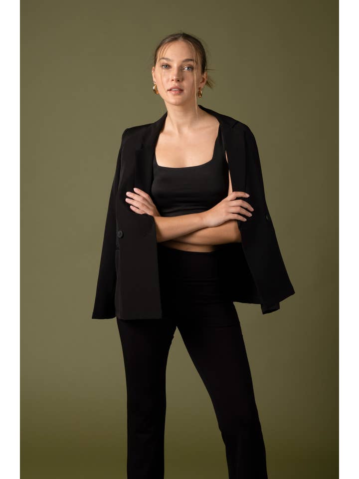 The Workshop Studio - Wholesale Knit Top - Women's - REVERSIBLE CROPPED SQUARE NECK TANK