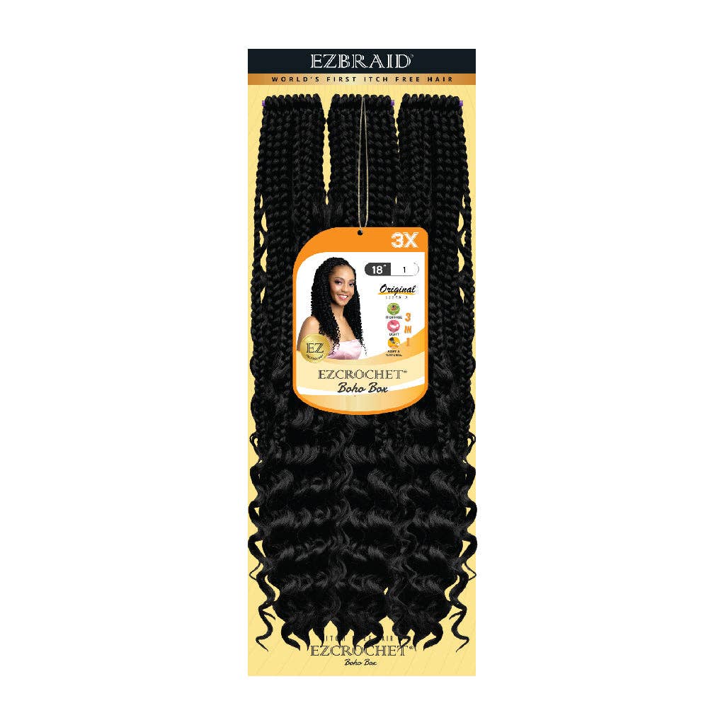 EZBRAID UK - Venta al por mayor Extensiones para el pelo - EZCROCHET Boho Box trenzas de 45 cm - paquete triple10