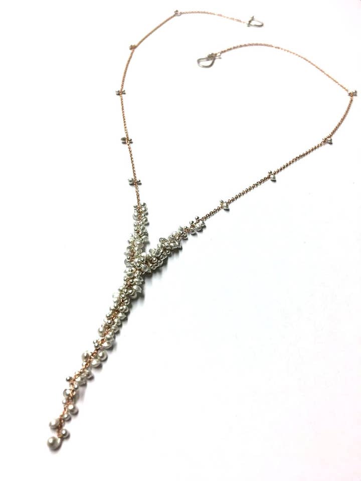 2 inch Cascading Wisteria Necklace- 18 inches for wholesale by YedOmi Jewelry
